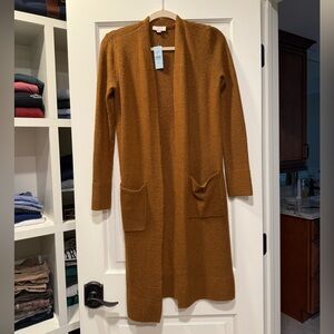 LOFT Long Brown Open Cardigan